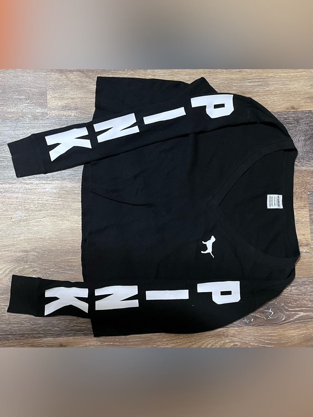 PINK Victoria's Secret Black Pullover with White Tag Accent